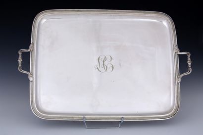 Rectangular silver plated serving tray with...