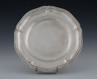ROUND PLAT with moving edge in Minerva silver...