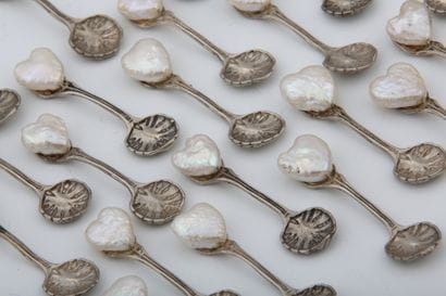 SET OF 20 SMALL SALT PEELS in silver 800...