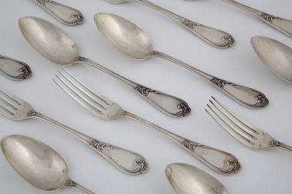 SET OF 6 MINERVE SILVER ENTERTAINMENT COUVERTS...