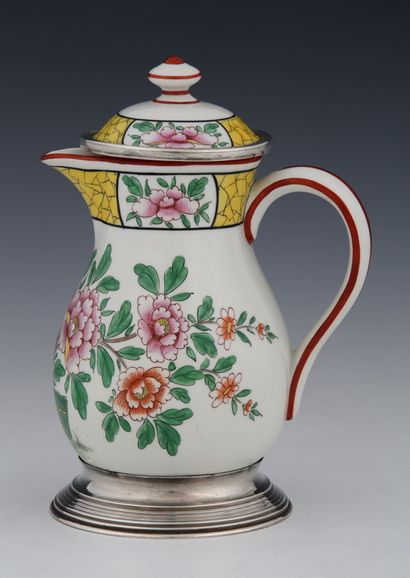 LIMOGES - TISANIERE in white porcelain and...