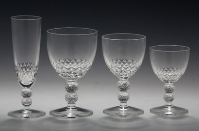 SAINT-LOUIS - 36 PIECES GLASS SET in diamond-cut...