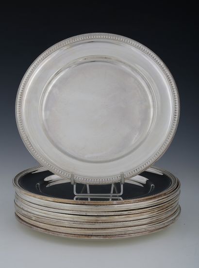 SET OF 12 PRESENTATION PLATES in silver 925...