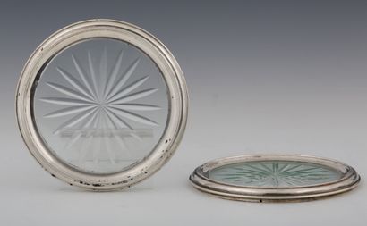 PAIR OF STAR-CUT CRYSTAL COVERS circa 1930...