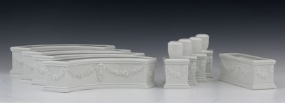 9 PIECES TABLE SET in white porcelain in...