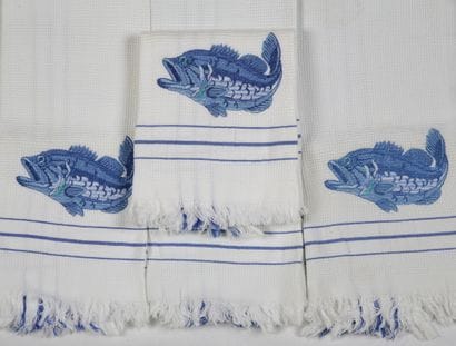 
SET OF 4 TORCHONS in white cotton piqué...