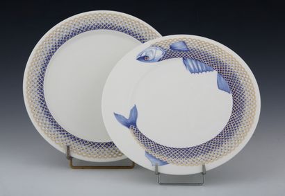 
VILLEROY BOCH - SET OF 16 LARGE FISH PLATES...