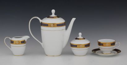 15 PIECES TEA SET in white modern porcelain...