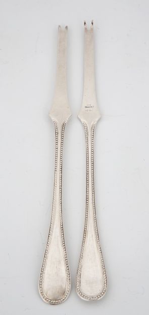 CHRISTOFLE - PERLES MODEL - 6 silver plated...
