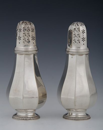 PAIR OF LARGE SUGAR SAUPOUDREUSES with balusters...
