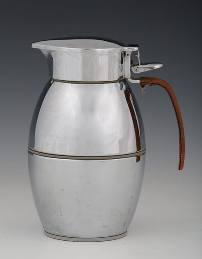 HERMES PARIS - THERMOS in chromed metal Modern,...