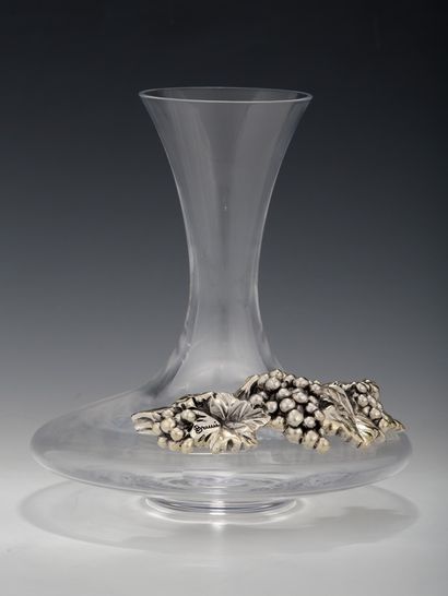 BRUNI - CARAFE A DECANTER in glass and applied...