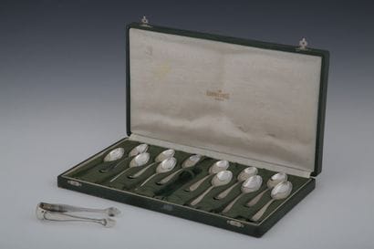 SET OF 12 COFFEE SPoons and SUGAR PENS in...