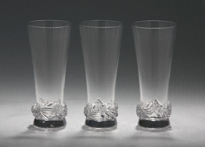 DAUM - SORCY MODEL - 11 CHAMPAGNE FLUTES...
