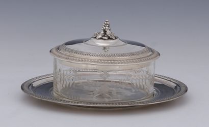 White cut and engraved crystal and Minerva...