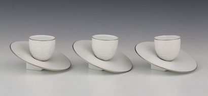 JL COQUET - LIMOGES - SET OF 3 MOKA MUGS...