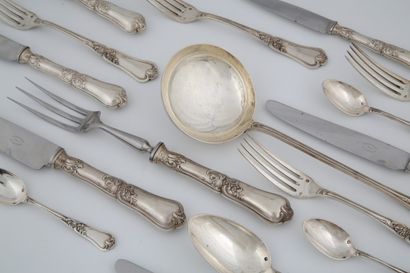 56 PIECES silver cutlery and knife set Minerva...