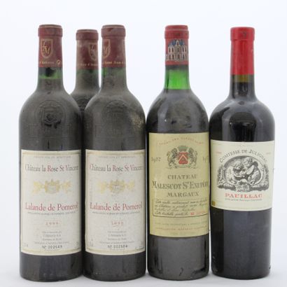 5 Bottles : 3 CHÂTEAU DE LA ROSE ST VINCENT...