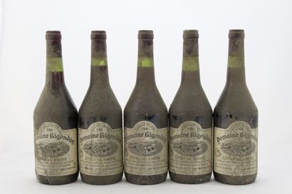 5 Bouteilles CÔTES DU RHÔNE DOMAINE GIGONDAS...
