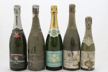 5 Flacons CHAMPAGNE : 1 ANTOINE DAUCHEZ BRUT...
