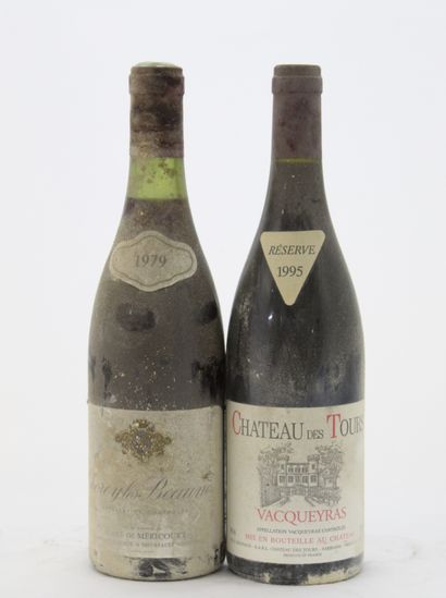 2 Bouteilles VACQUEYRAS : 1 CHÂTEAU DES TOURS...