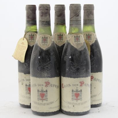 5 Bouteilles CDP CLOS DES PAPES PAUL AVRIL...