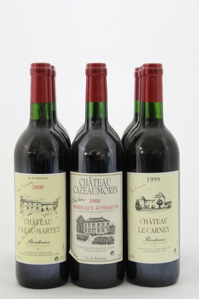 9 Bouteilles : 3 CHÂTEAU CAZAU-MARTET 2000,...
