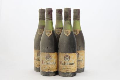 5 Bouteilles JULIENAS MARCEL BOUVET 1984...