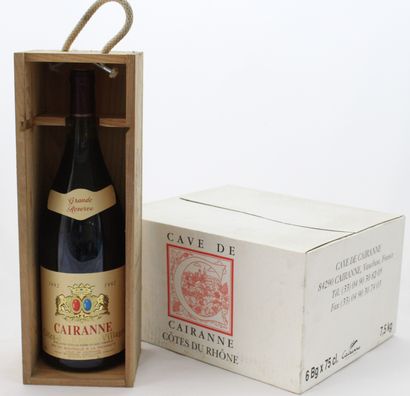 7 Flacons : 6 Bouteilles CAIRANNE CUVEE ANTIQUE...
