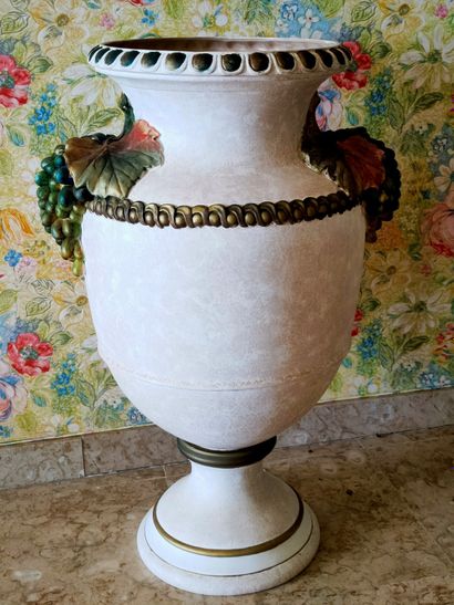 GRAND VASE BALUSTRE de Style Baroque Moderne...