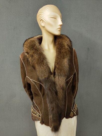 ROBERT CAVALLI - VESTE COURTE en envers daim...