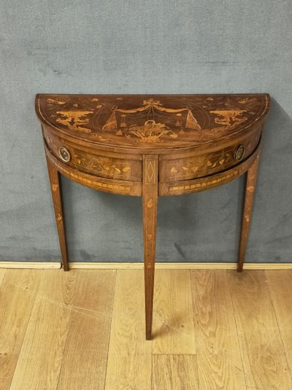 PETITE CONSOLE DEMI-LUNE Travail Italien...