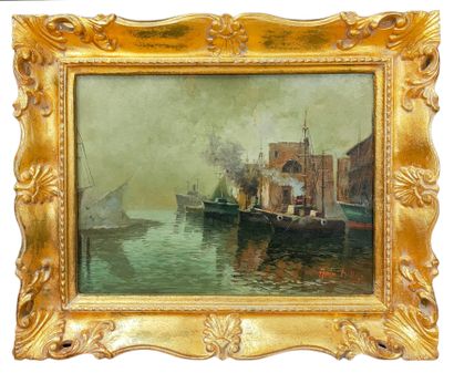 Andrea DI DIO (1951-1992)

Vue d'un port

HUILE...