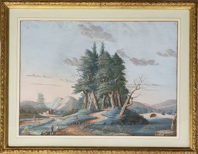 ECOLE SUISSE OU ALLEMANDE Début XIXème Siècle

Paysage...