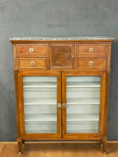 BIBLIOTHEQUE Circa 1800 en acajou et placage...