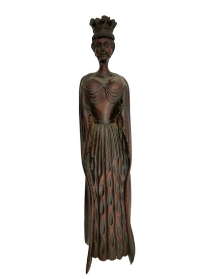 STATUETTE DE FEMME COURONNEE de Style Haute...