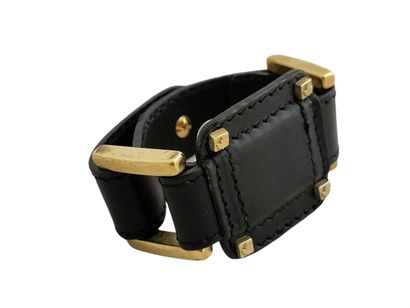 DSQUARED - LARGE BRACELET cuir noir, et motifs...