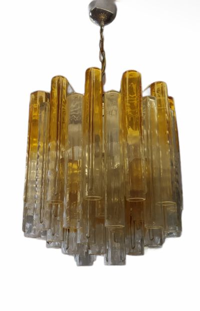 MURANO VENINI

Lustre Tubes en verre blanc...