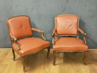 PAIRE DE FAUTEUILS A DOSSIER PLAT VIOLONE...