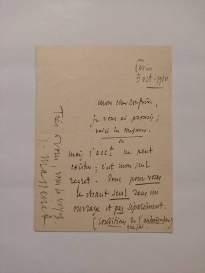 
MASSENET (Jules) (1842-1912). 2 documents.
Manuscrit...