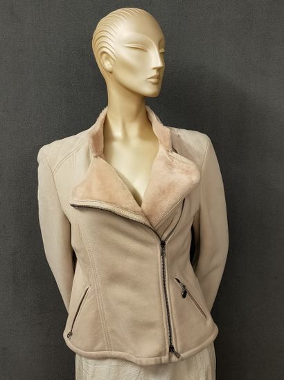 VALENTINO - BLOUSON zippé en envers daim...