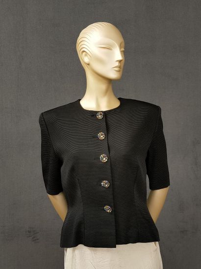 CELINE - VESTE milleraie noire, encolure...