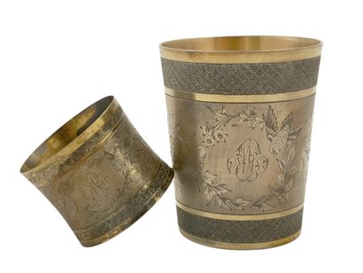TIMBALE ET ROND DE SERVIETTE Circa 1880 en...