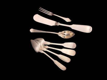LOT D'ARGENTERIE DE TABLE en argent - Travail...