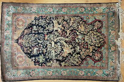 Tapis GHOUM en soie (chaîne et trame en coton,...