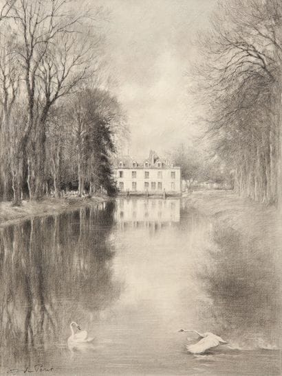 View of the castle and park of Rubelles -...
