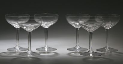 BACCARAT - MODELE GENOVA - 6 COUPES A CHAMPAGNE...