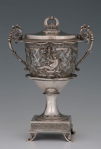 CONFITURIER WITH MOUNT in silver 950 Millièmes...