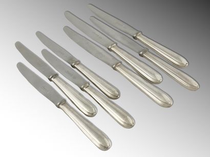 CHRISTOFLE - SET OF TWELVE TABLE KNIVES AND...