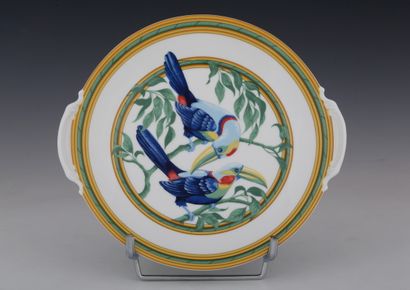 HERMES PARIS - MODELE TOUCANS - PLAT A GATEAU...